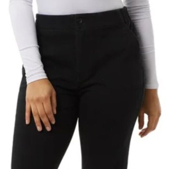 32 DEGREES Ladies Knit Twill Ankle Pants XL (16-18) Flat Front Cropped Black NWT - Picture 1 of 12